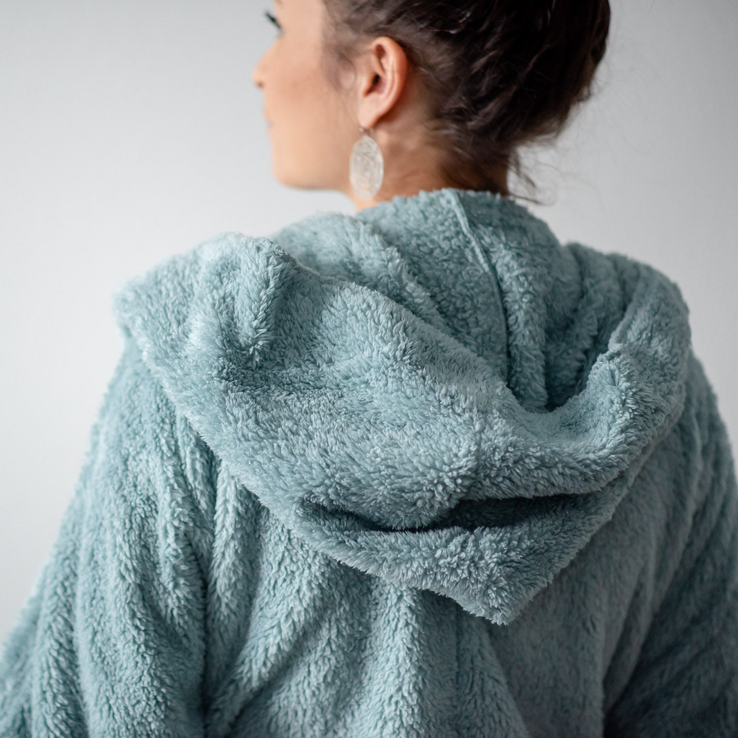 Hem and Thread® faux fur plush hooded jacket