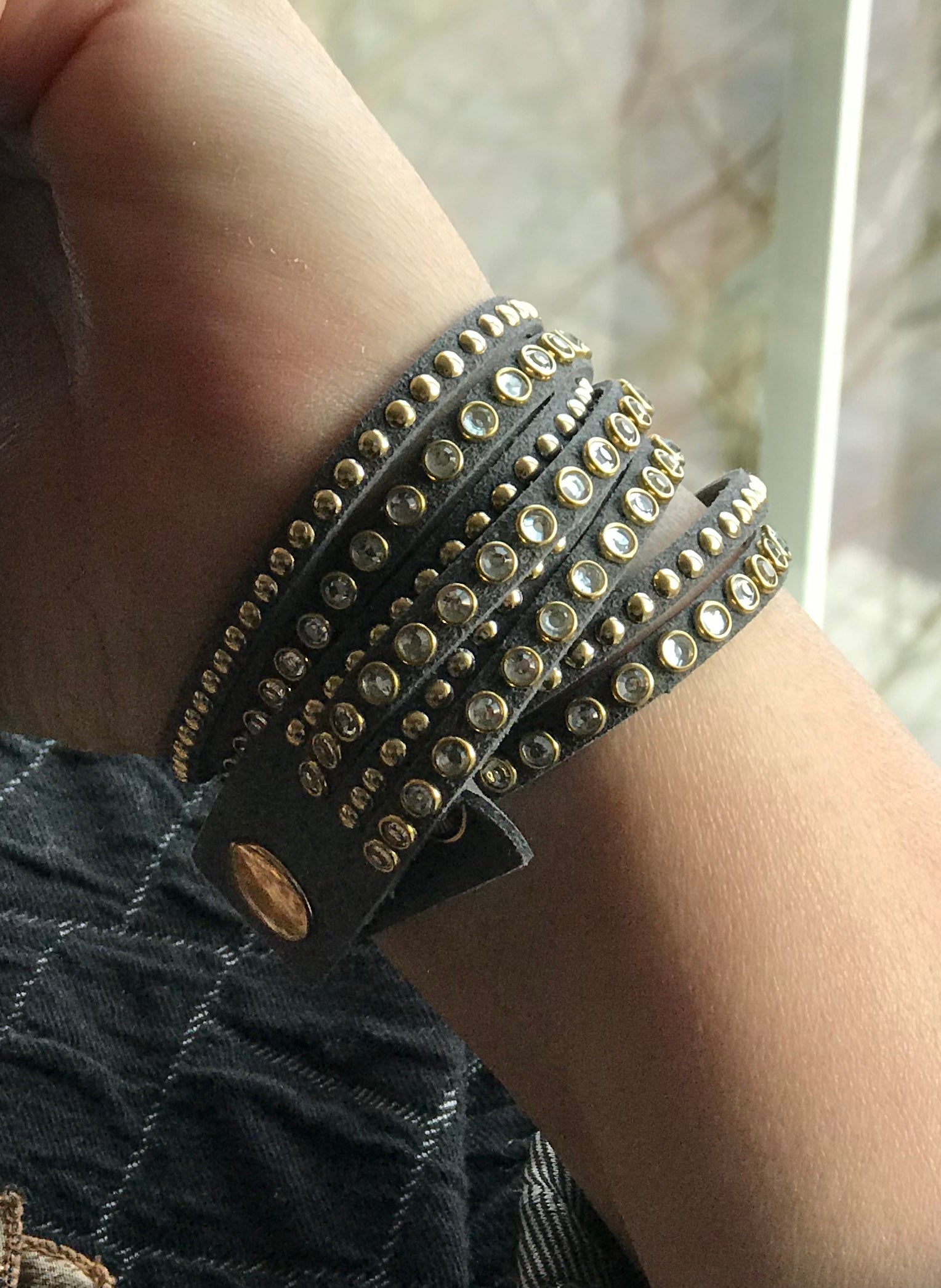 Deep grey wrap bracelet