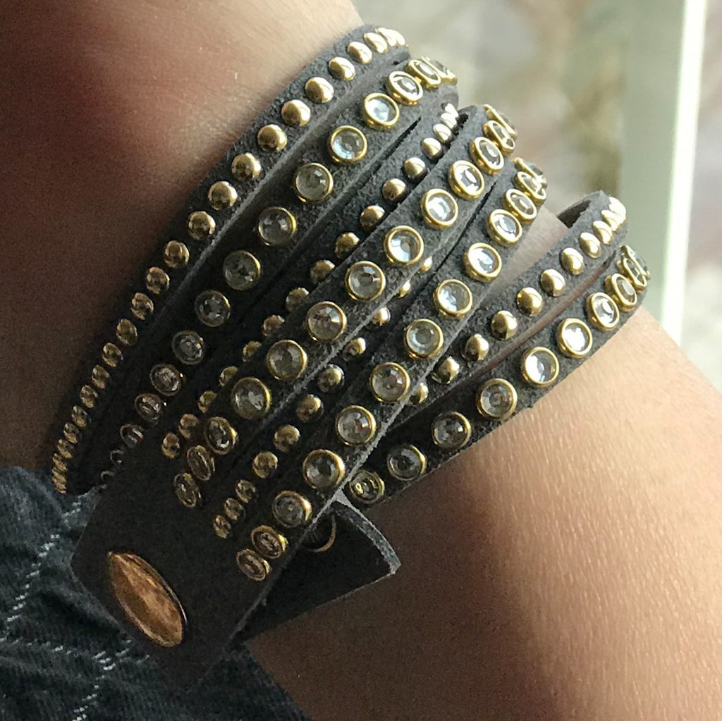 Deep grey wrap bracelet