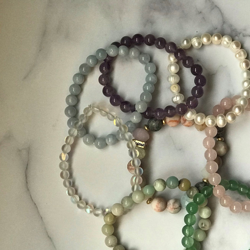 Aquamarine stackable bracelet