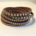Cinnamon Spice suede leather wrap bracelet
