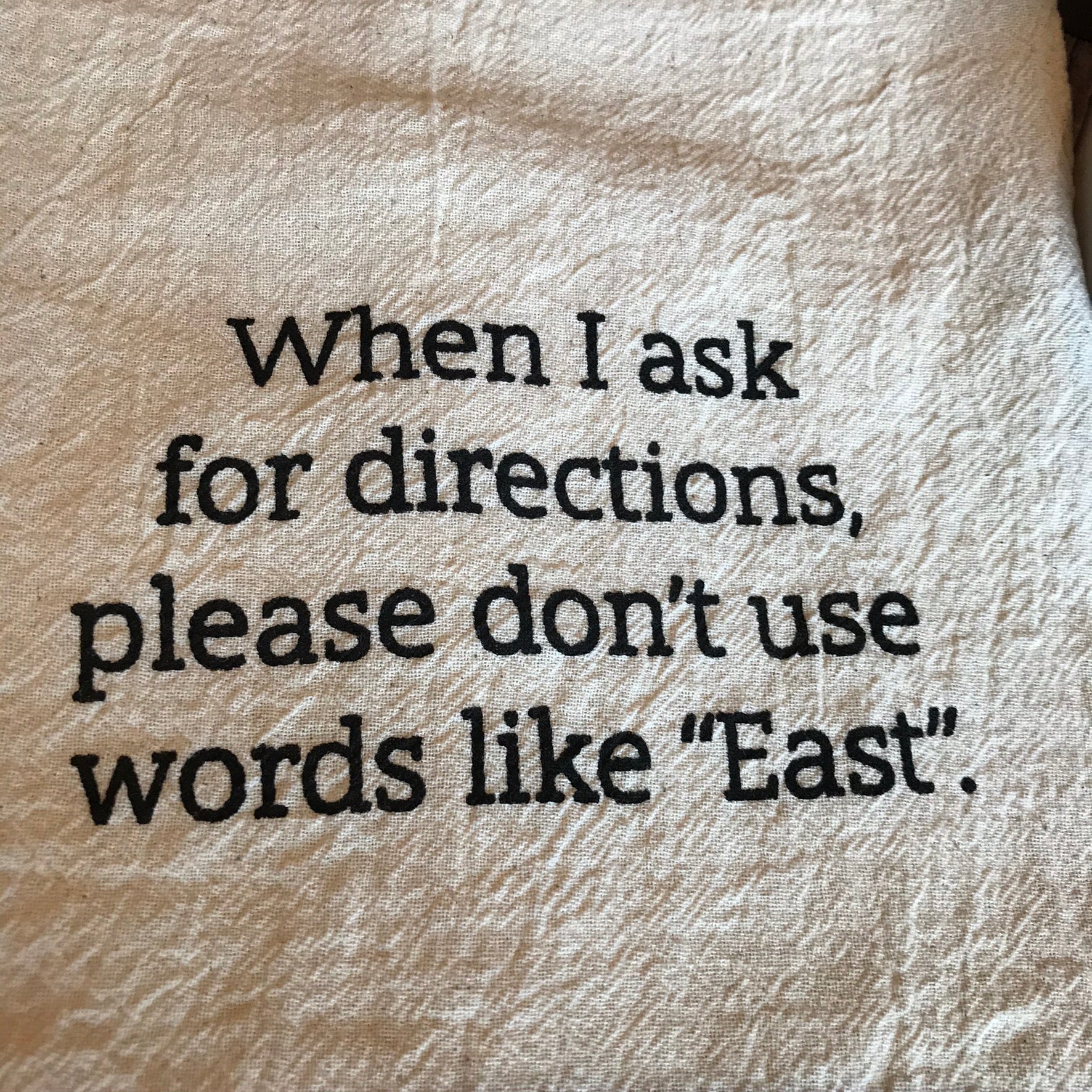 Ellembee® directions tea towel