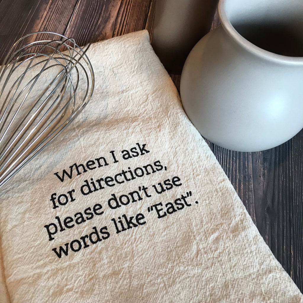 Ellembee® directions tea towel