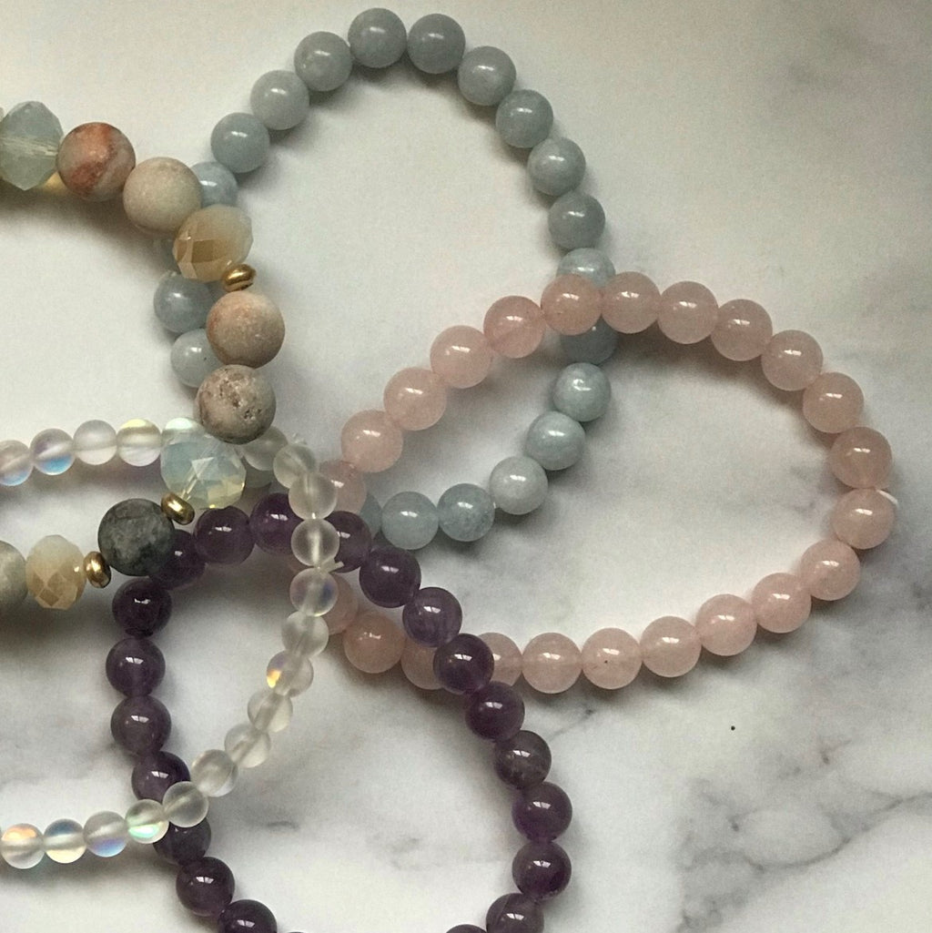 Rose quartz stackable bracelet