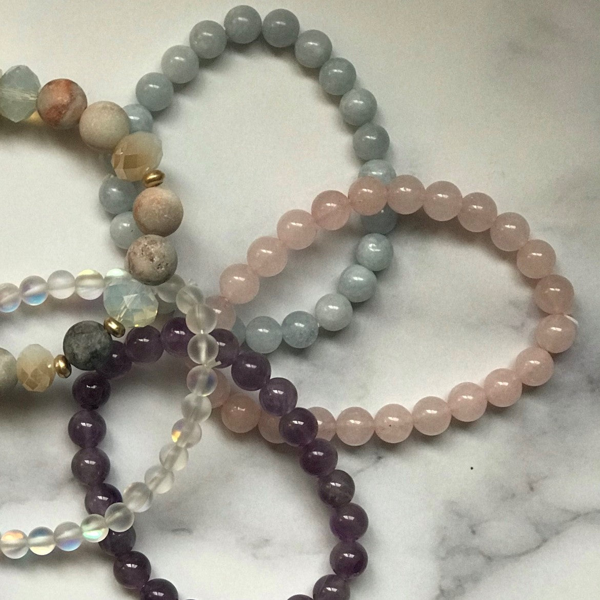 Rose quartz stackable bracelet